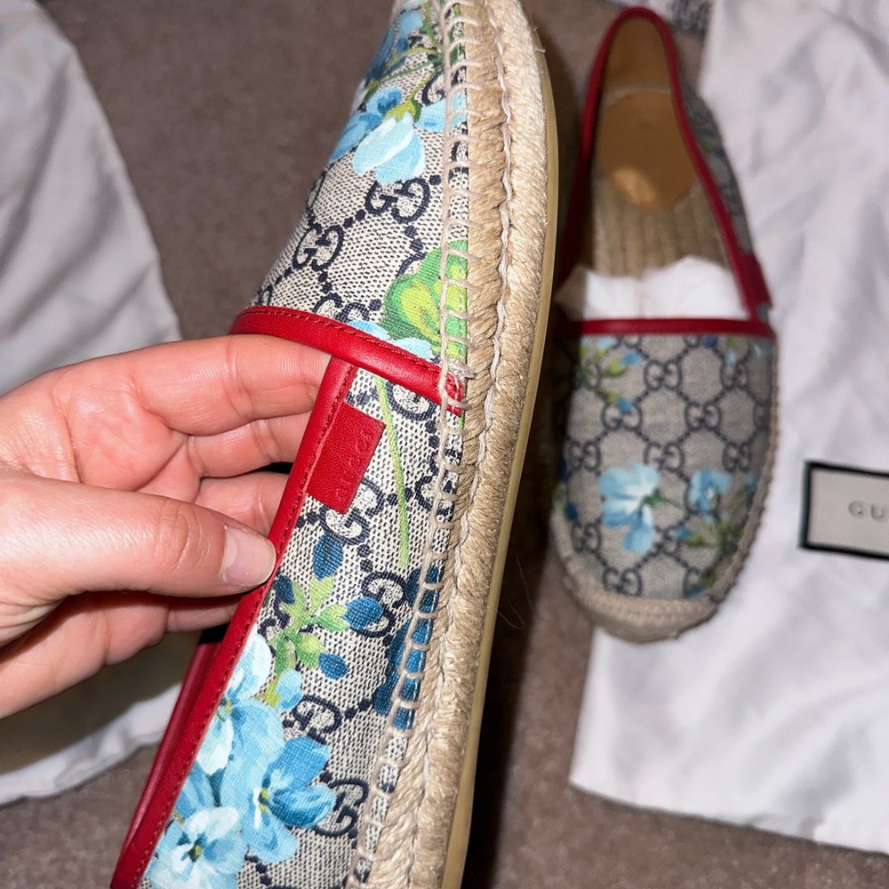 Gucci Women's jacquard espadrille size 38.5 - Picture 6 of 9